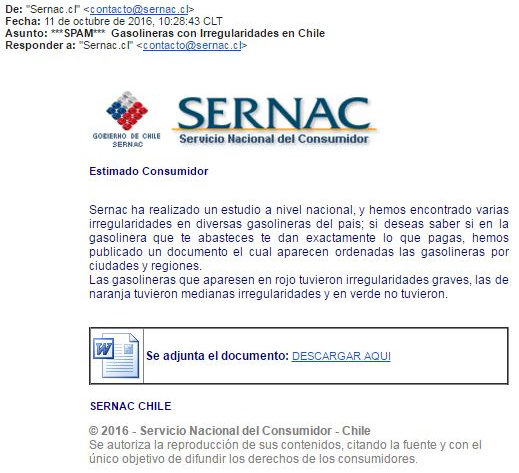 Imagen correo falso