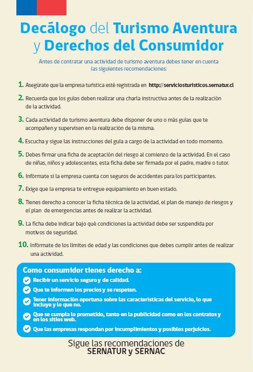 Decálogo derechos en turismo aventura y derechos del consumidor-