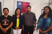 Marcos Pardo, Luis Fuenzalida, Rosa Cortez y Marcela Torrico en la entrega certificaciones a docentes que participaron en cursos de perfeccionamiento en educación financiera del SERNAC.
