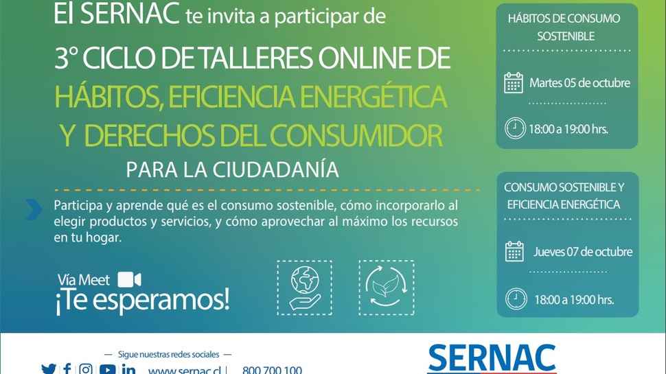 SERNAC invita a la ciudadanía a participar de los talleres sobre consumo sostenible