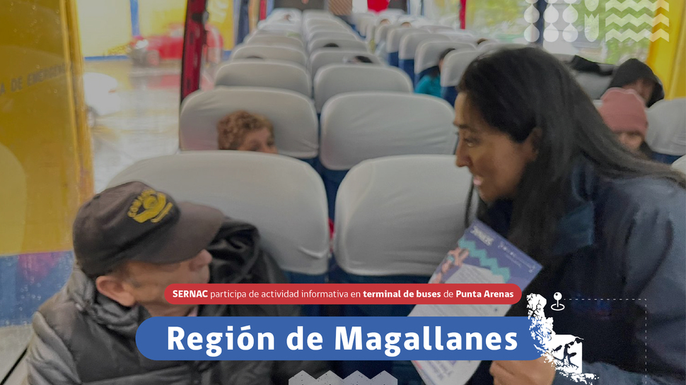 Magallanes: Actividad informativa en terminal de buses en Punta Arenas