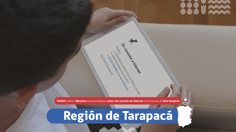 Tarapacá: Oficio a Movistar por prolongados cortes del servicio de Internet en Alto Hospicio