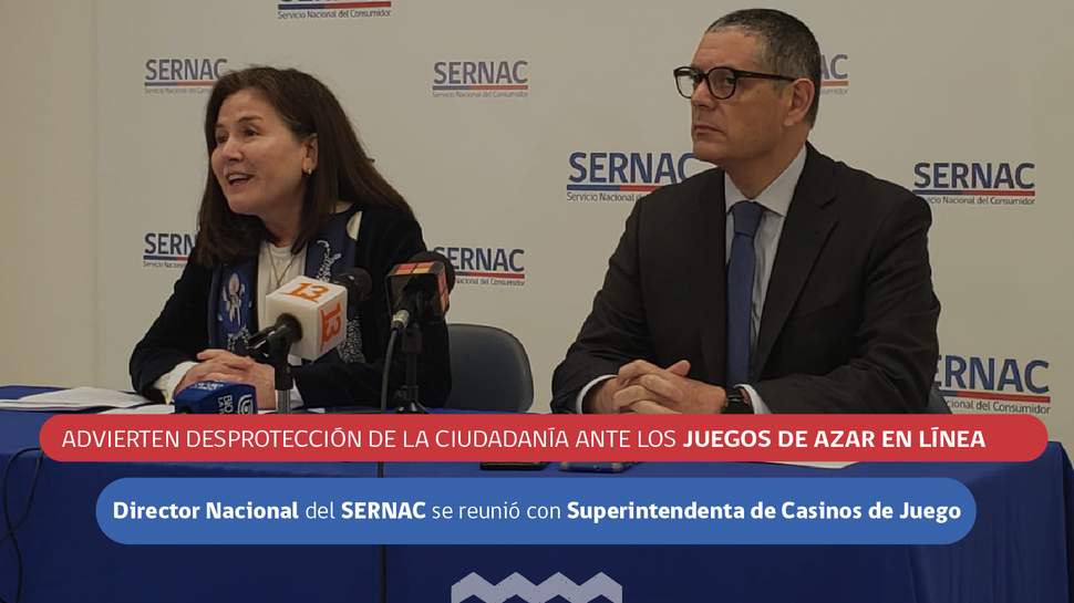 SERNAC y Superintendencia de Casinos de Juego advierten desprotección de la ciudadanía ante juegos de azar en línea