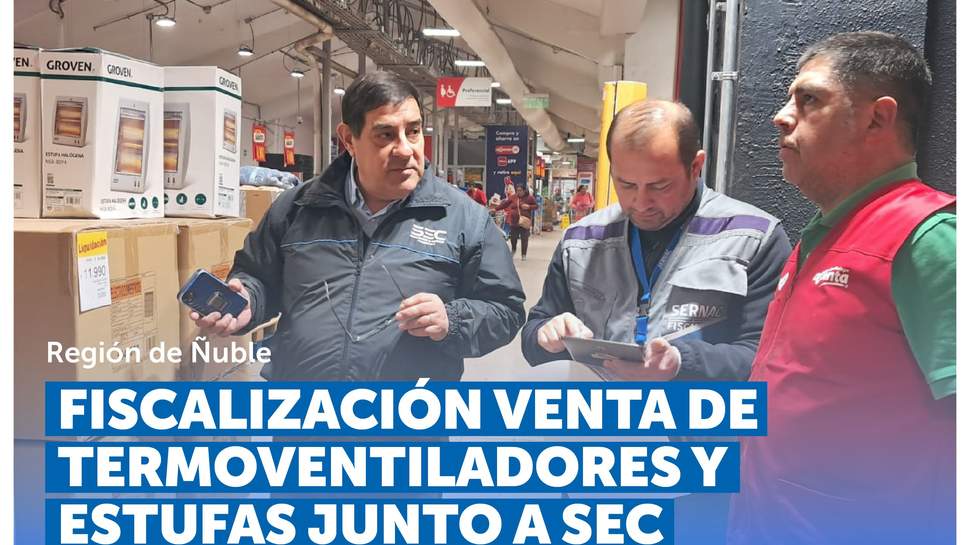 Ñuble: SERNAC y SEC fiscalizan la venta de termoventiladores y estufas Ñuble: SERNAC y SEC fiscalizan la venta de termoventiladores y estufas