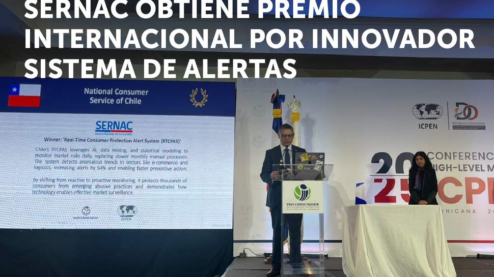 SERNAC obtiene premio internacional por sistema innovador de alertas de protección al consumidor en tiempo real