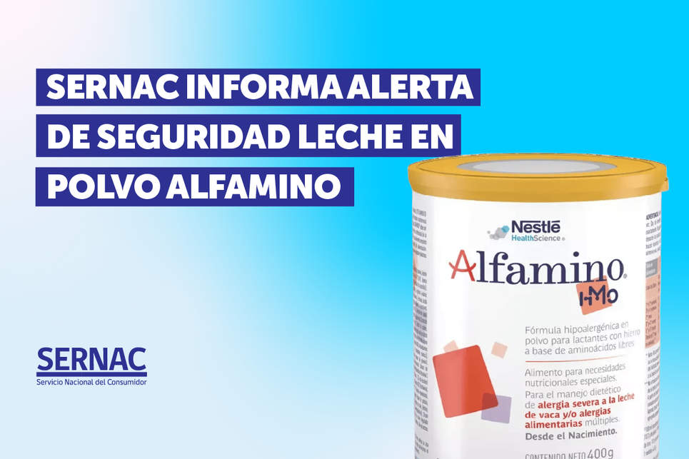 SERNAC informa sobre alerta de seguridad alimentaria por leche en