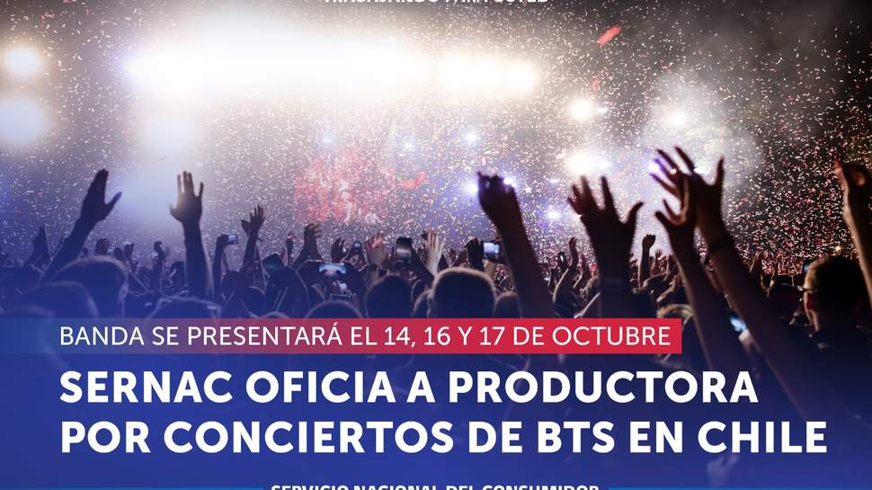 SERNAC oficia a productora por el próximo concierto de la banda surcoreana BTS