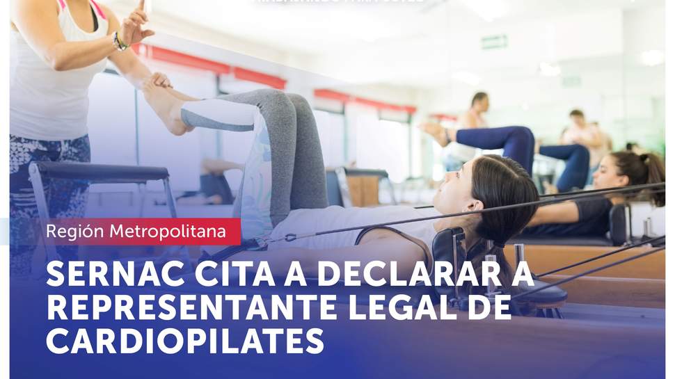 SERNAC cita a declarar a representante legal del gimnasio Cardiopilates