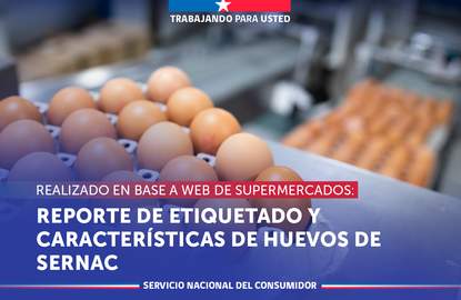 SERNAC realiza reporte sobre etiquetado y algunas características de los huevos en venta web de los supermercados