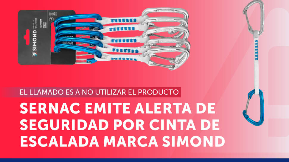 SERNAC emite alerta de seguridad por cinta de escalada marca Simond
