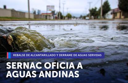 SERNAC oficia a Aguas Andinas tras rebalse de alcantarillado y derrame de aguas servidas