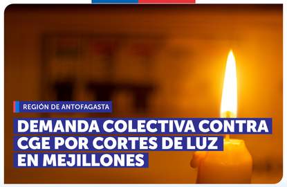 Antofagasta: SERNAC presenta demanda colectiva contra CGE por reiterados cortes de luz en Mejillones