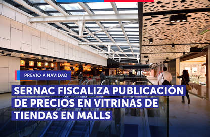 Sernac fiscaliza precios en vitrina de tiendas ubicadas en malls