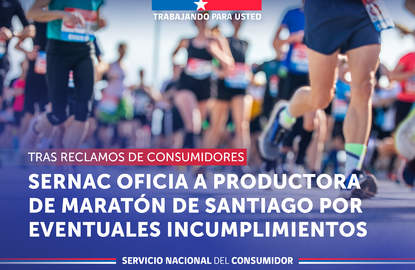 SERNAC oficia a productora de Maratón de Santiago por eventuales incumplimientos