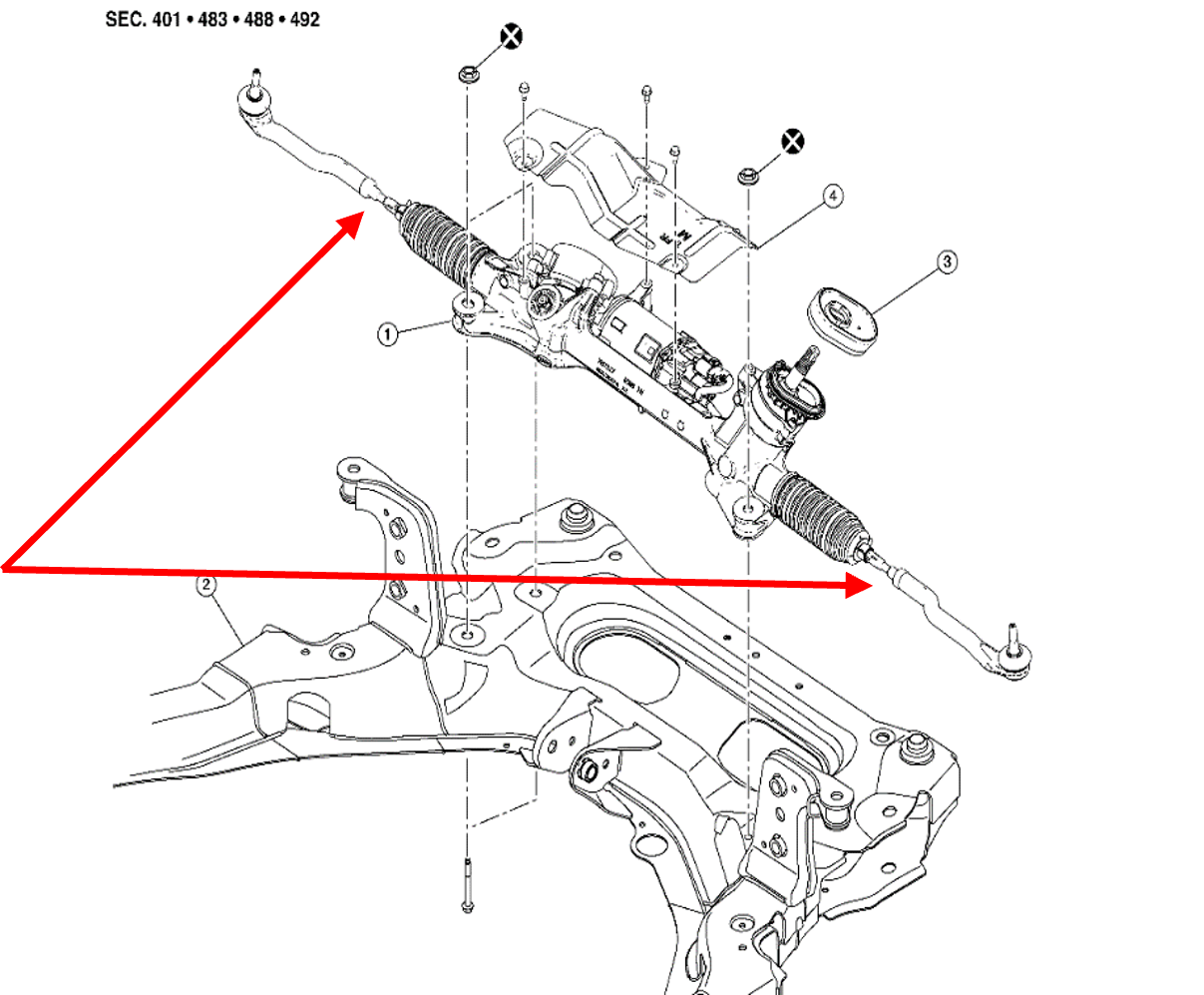 Imagen 2, Barra de dirección interna Vehículos Nissan New Sentra, años 2020-2023 Imagen 2, Barra de dirección interna Vehículos Nissan New Sentra, años 2020-2023
