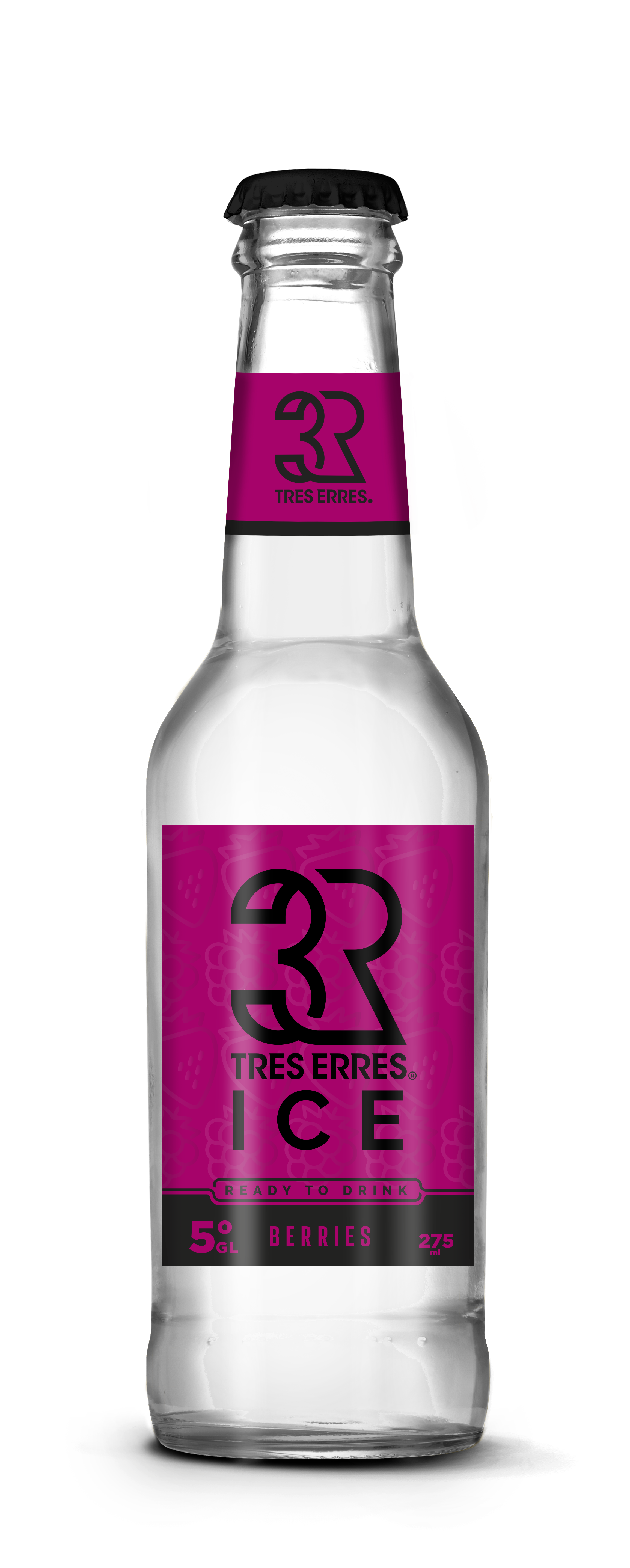 Cóctel 3R Ice Berries, botellas de vidrios de 275 (cc).