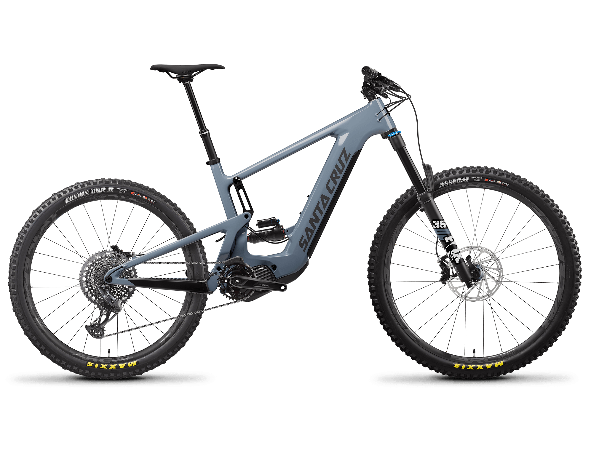 Bicicleta Santa Cruz modelo Heckler 9, años 201 a 2025, color gris marino.