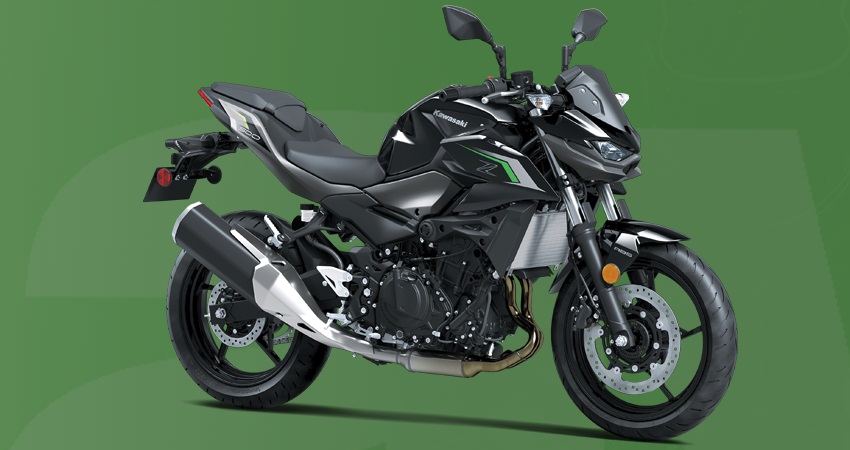 Motocicleta Kawasaki Z 500, años 2024-2025.