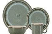 Juego de Loza 16 Piezas Cerámica Verde 4 personas, marca Just Home Collection, año 2025.