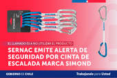 SERNAC emite alerta de seguridad por cinta de escalada marca Simond