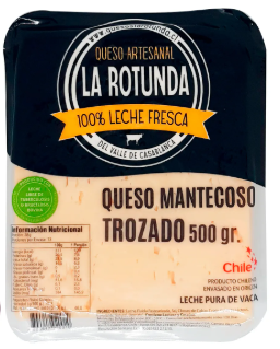 Alimento Queso Mantecoso “La Rotunda, Lote T3180726, julio - agosto 2026.